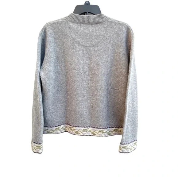 Woolrich Women's Wool Pewter Gray Sweater
with Hem and Cuff Accents Size M - Picture 9 of 16